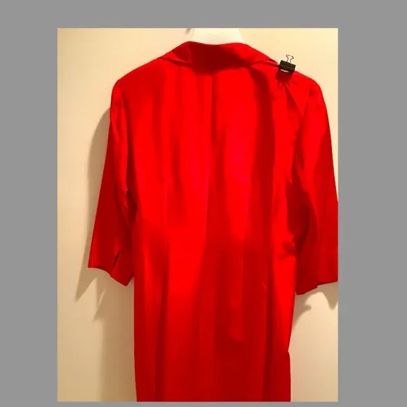 Coldwater Creek - Classic Red Wrap Dress, with side tie, 100%  silk, Size 14 - Picture 13 of 16
